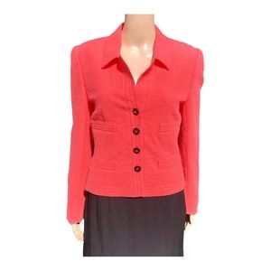 ESCADA vintage coral blazer jacket with satin trim Sz 4 eu 36